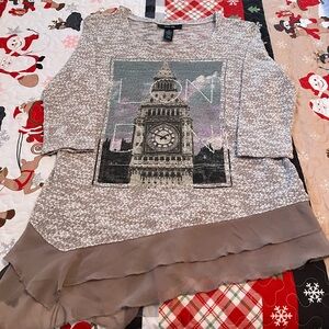 Style & Co. Petite Small Tunic with London Print